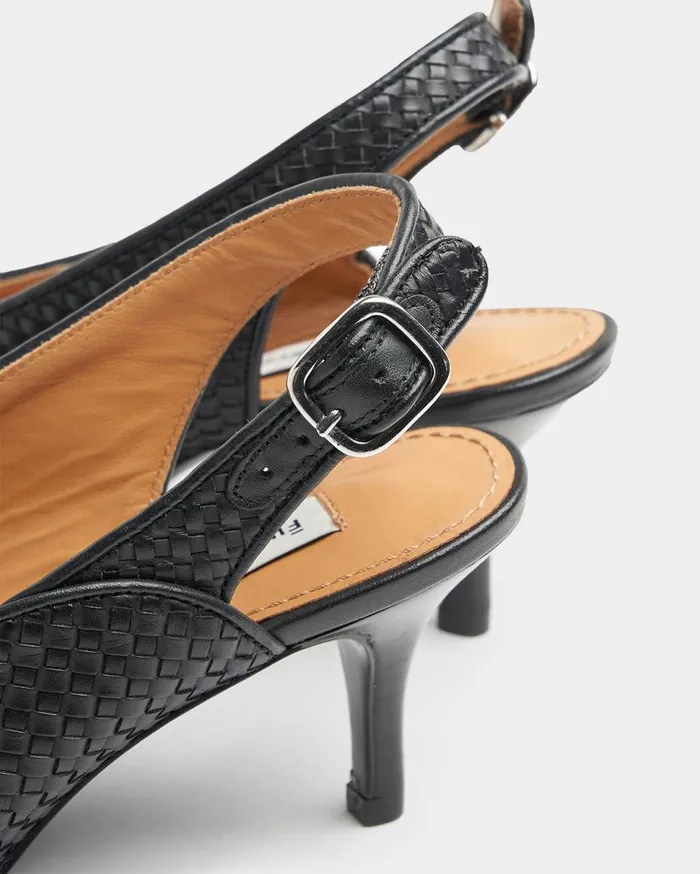 Slingback Checkered Black Women Filling Pieces Loafers and Dress Shoes