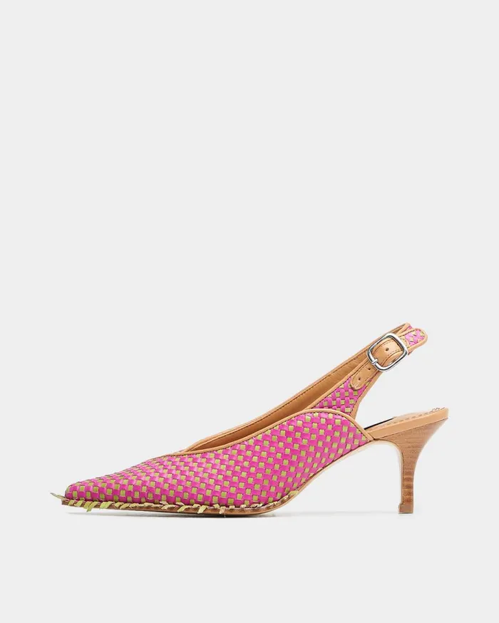 Slingback Checkered Mix Women Filling Pieces Loafers and Dress Shoes
