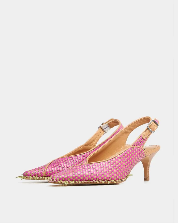 Slingback Checkered Mix Women Filling Pieces Loafers and Dress Shoes