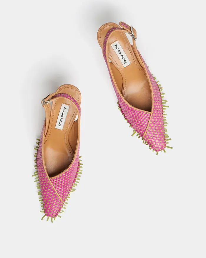 Slingback Checkered Mix Women Filling Pieces Loafers and Dress Shoes