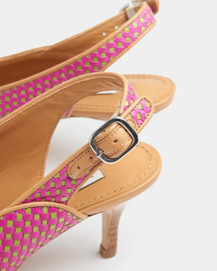 Slingback Checkered Mix Women Filling Pieces Loafers and Dress Shoes