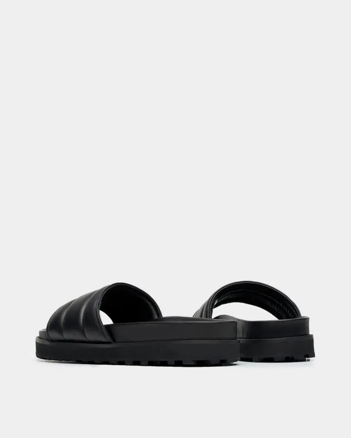 Slippers All Black WomenMen Filling Pieces Sandals and Slides