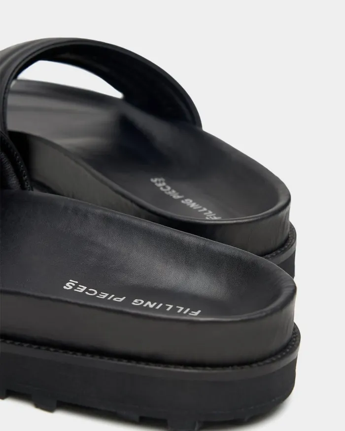 Slippers All Black WomenMen Filling Pieces Sandals and Slides