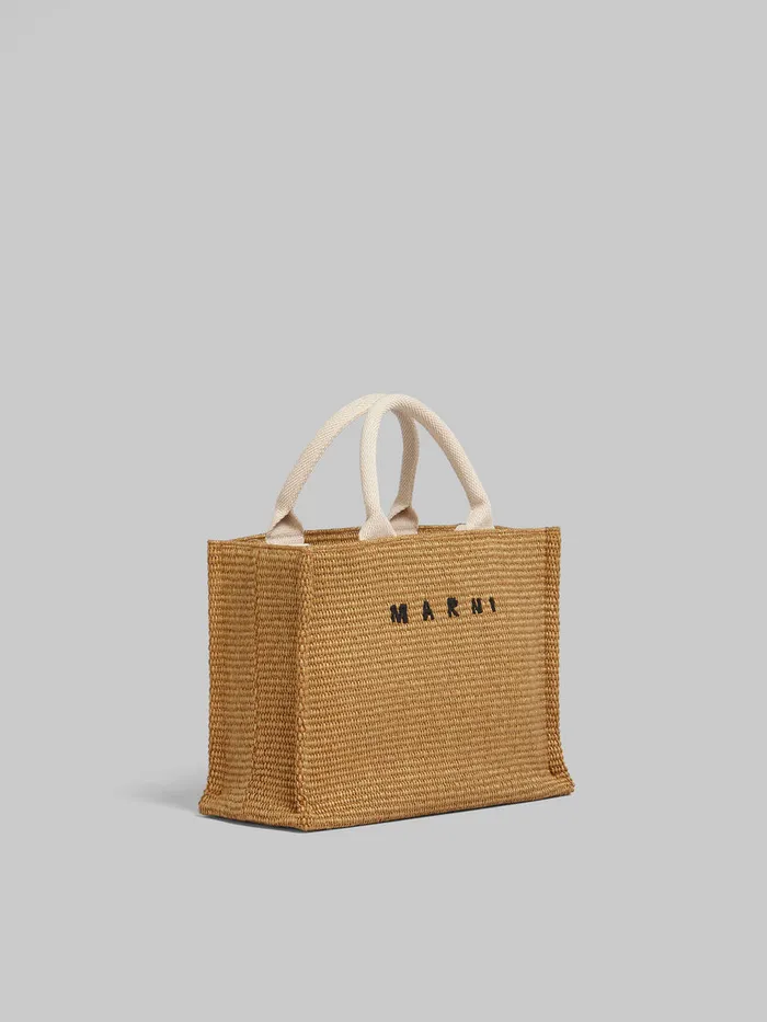 Small Tote In Naturalcoloured Raffiaeffect Fabric Women Marni Tote Bags