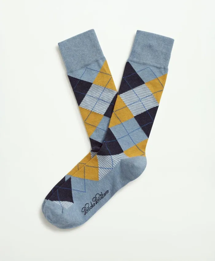 Sock Men Brooks Brothers Argyle Crew Socks Blue Multi