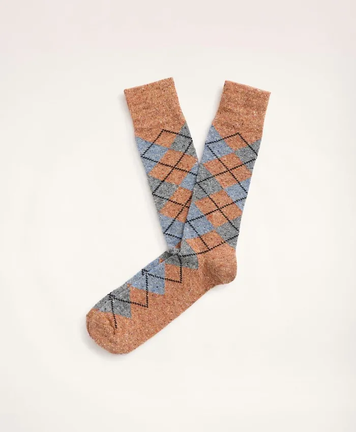 Sock Men Brooks Brothers Argyle Crew Socks Brown