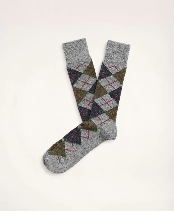 Sock Men Brooks Brothers Argyle Crew Socks Light Grey