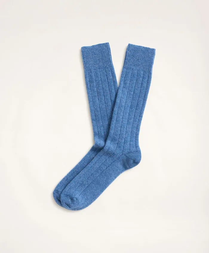 Sock Men Brooks Brothers Cashmere Crew Socks Blue