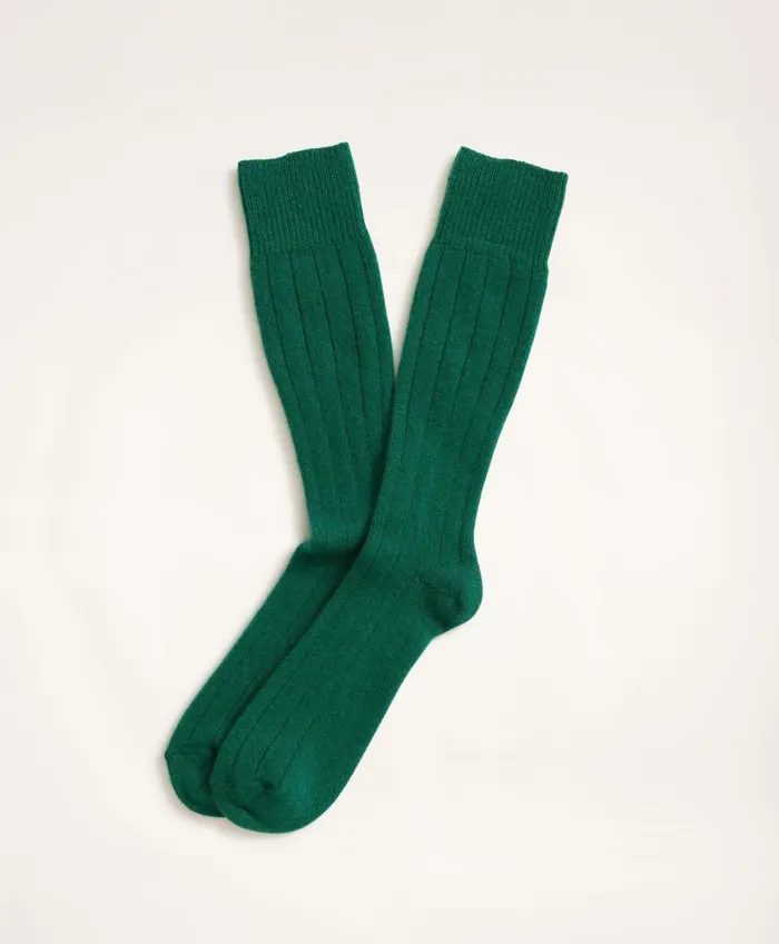 Sock Men Brooks Brothers Cashmere Crew Socks Bright Green