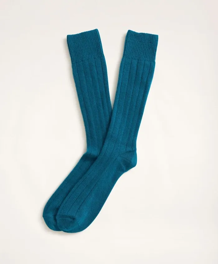 Sock Men Brooks Brothers Cashmere Crew Socks Teal