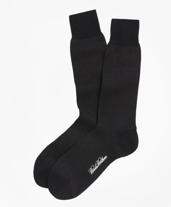 Sock Men Brooks Brothers Cotton Birdand039S Eye Crew Socks Navy