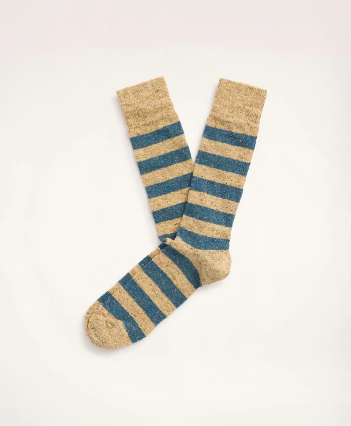 Sock Men Brooks Brothers Rugby Stripe Crew Socks Light Yellow