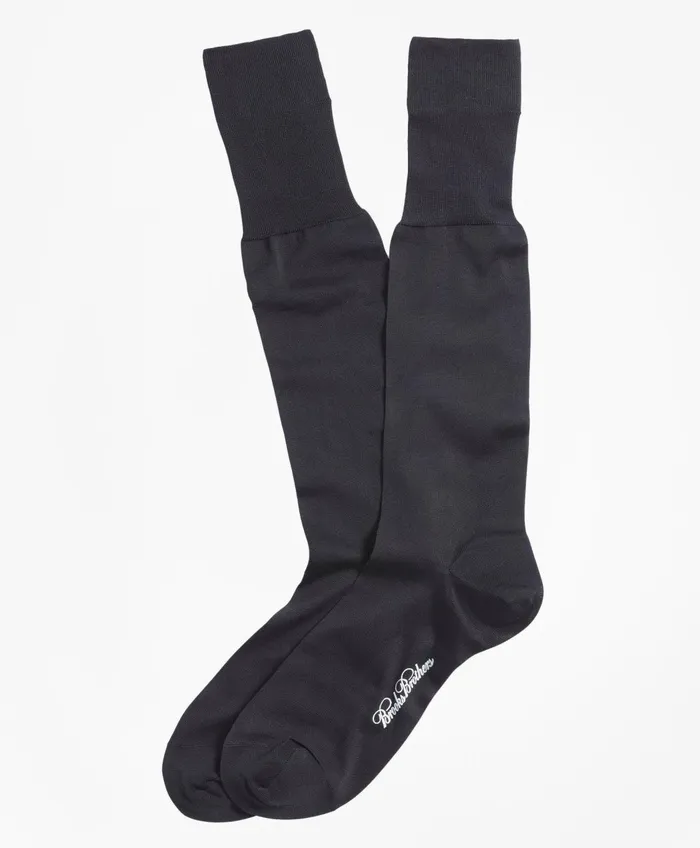 Sock Men Brooks Brothers Silk Formal Hose Black
