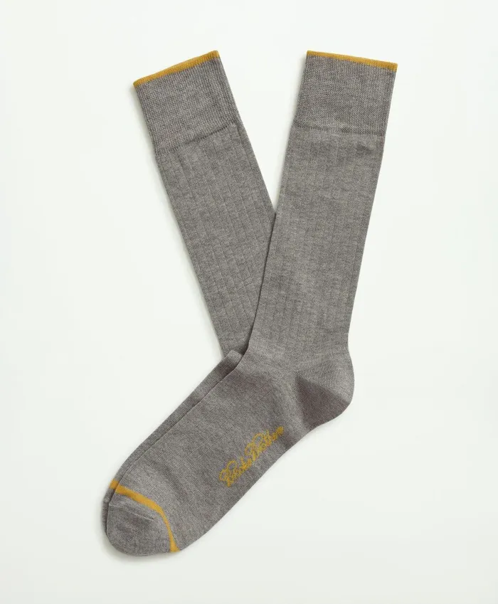Sock Men Brooks Brothers Solid Crew Socks Grey