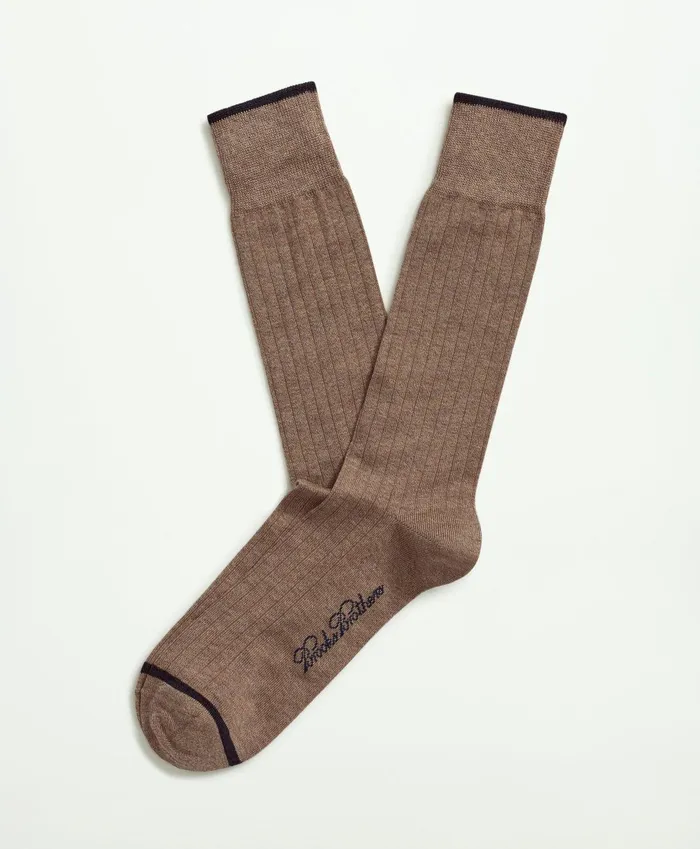 Sock Men Brooks Brothers Solid Crew Socks Khaki