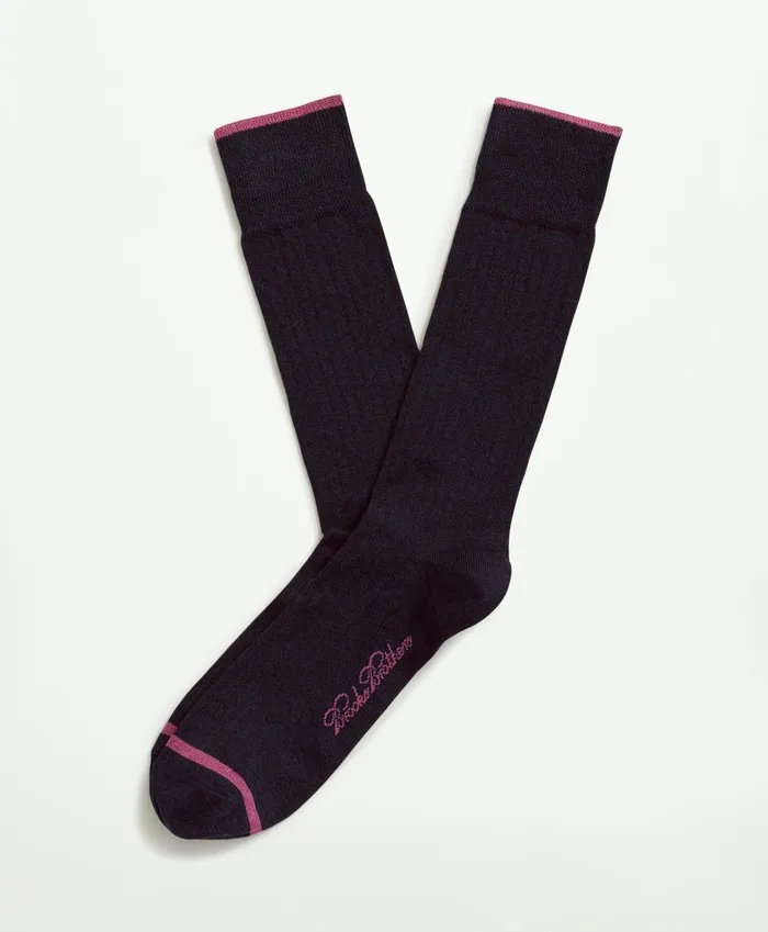 Sock Men Brooks Brothers Solid Crew Socks Navy