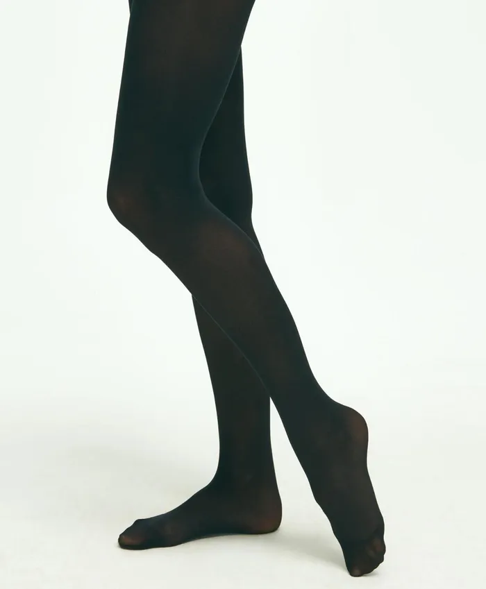 Socks andamp Hosiery Women Brooks Brothers Classic Opaque Tights Black