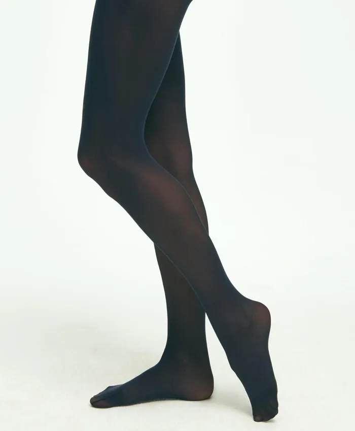 Socks andamp Hosiery Women Brooks Brothers Classic Opaque Tights Navy