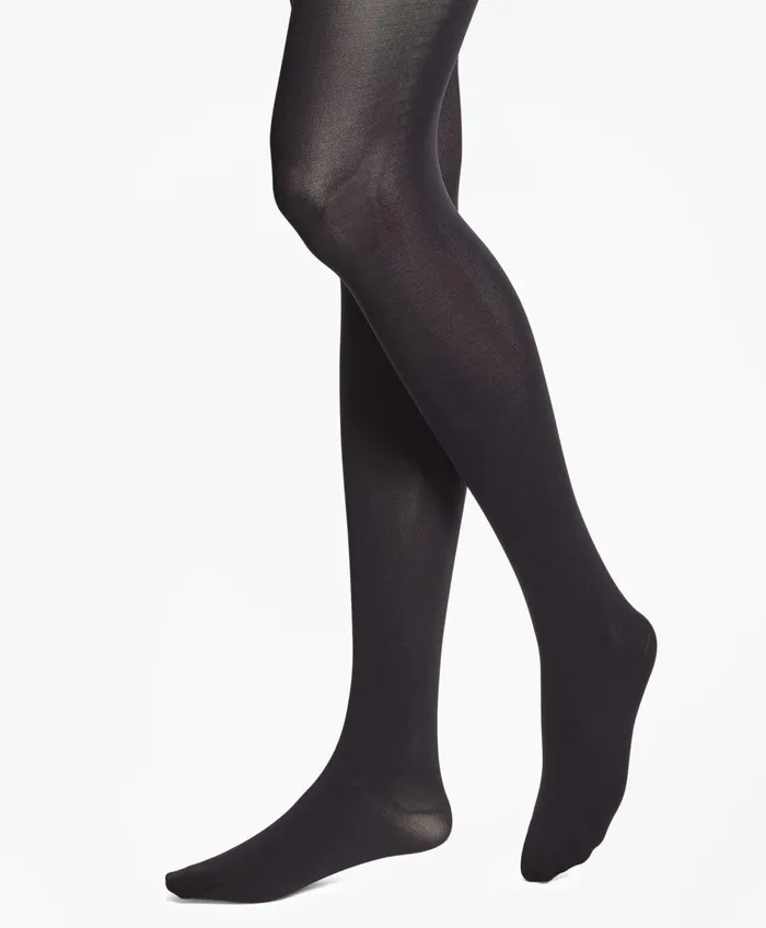 Socks andamp Hosiery Women Brooks Brothers Opaque Nylon Tights Black