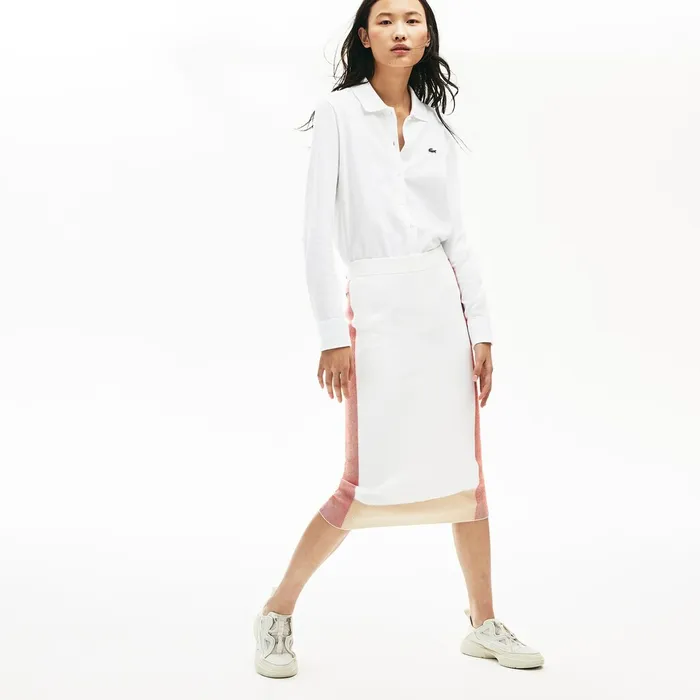 Soft Cotton Oxford Style Polo Shirt White Womens Lacoste Polos Outlet Factory
