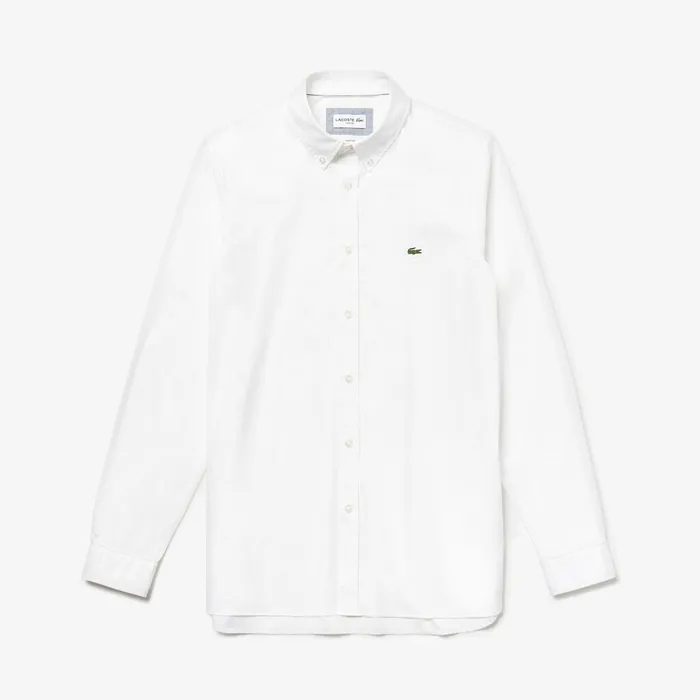 Soft Cotton Poplin Shirt White Mens Lacoste Button Down Shirts Gift 4 You