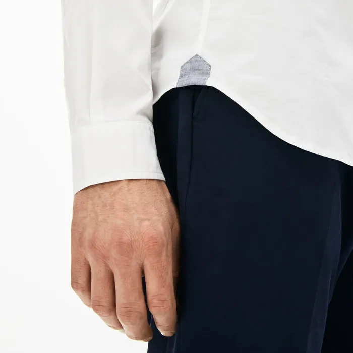 Soft Cotton Poplin Shirt White Mens Lacoste Button Down Shirts Gift 4 You