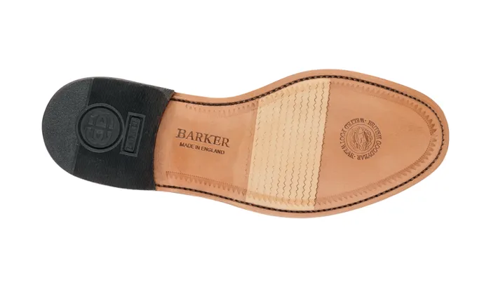 Southport 8211 Black Calf Deerskin Mens Barker Shoes Brogues