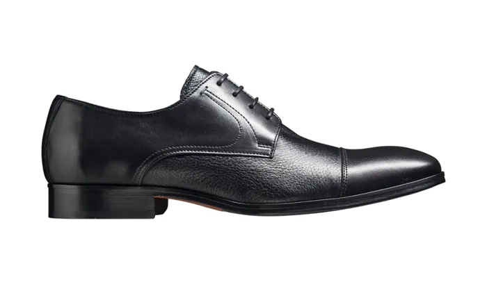 Southwold 8211 Black Calf Deerskin Mens Barker Shoes Derbys