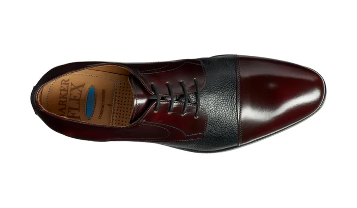 Southwold 8211 Burgundy HiShine Black Deerskin Mens Barker Shoes Derbys
