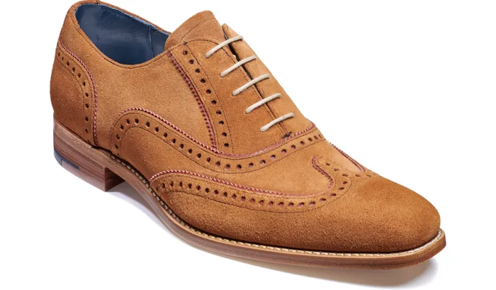 Spencer 8211 Terra Burgundy Suede Mens Barker Shoes Brogues
