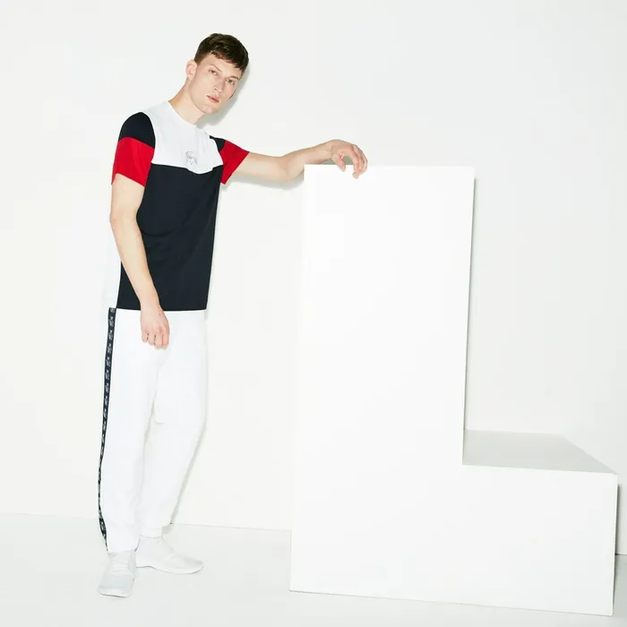 SPORT Band Tennis Sweatpants WhiteNavy Blue Mens Lacoste Tracksuits Online Outlet Store SPORT Band Tennis Sweatpants WhiteNavy Blue Mens Lacoste Tracksuits Online Outlet Store