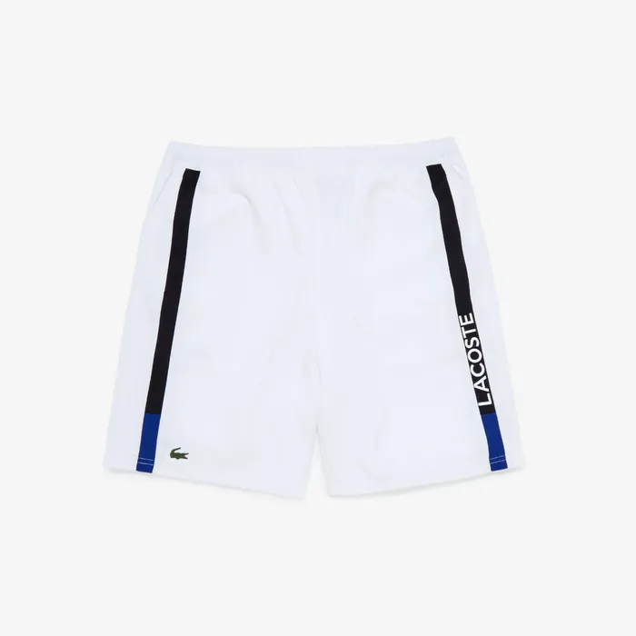 SPORT Branded Contrast Striped Light Shorts WhiteBlackBlue Mens Lacoste Pants and Shorts USA SPORT Branded Contrast Striped Light Shorts WhiteBlackBlue Mens Lacoste Pants and Shorts USA