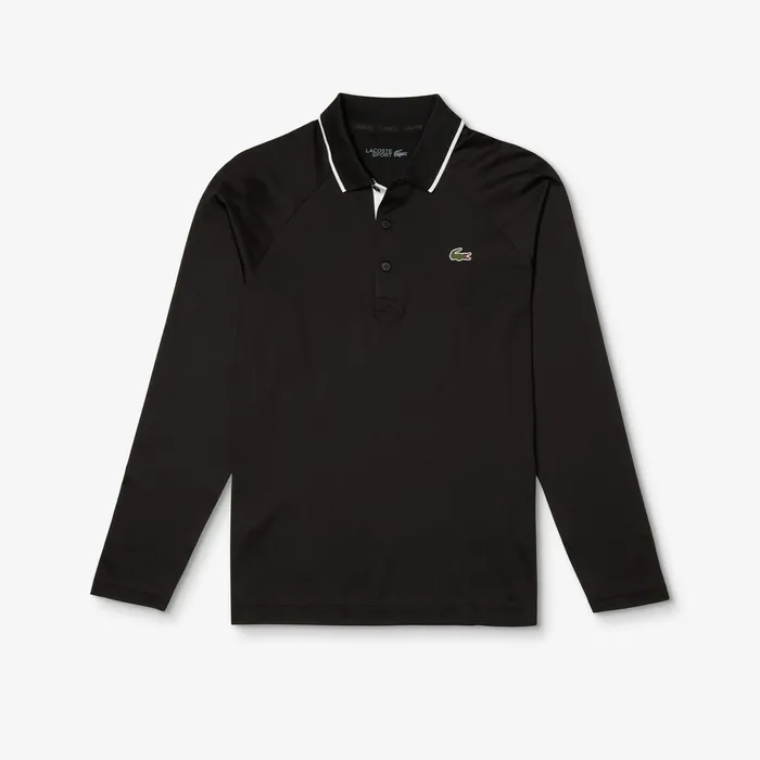 SPORT Breathable Golf Polo Shirt BlackWhite Mens Lacoste Polos Shop