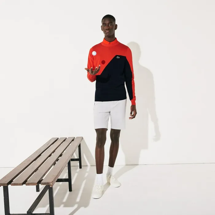 SPORT Breathable Knit Crew Neck Golf Sweater RedNavy Blue Mens Lacoste Sweaters Gift Ideas SPORT Breathable Knit Crew Neck Golf Sweater RedNavy Blue Mens Lacoste Sweaters Gift Ideas