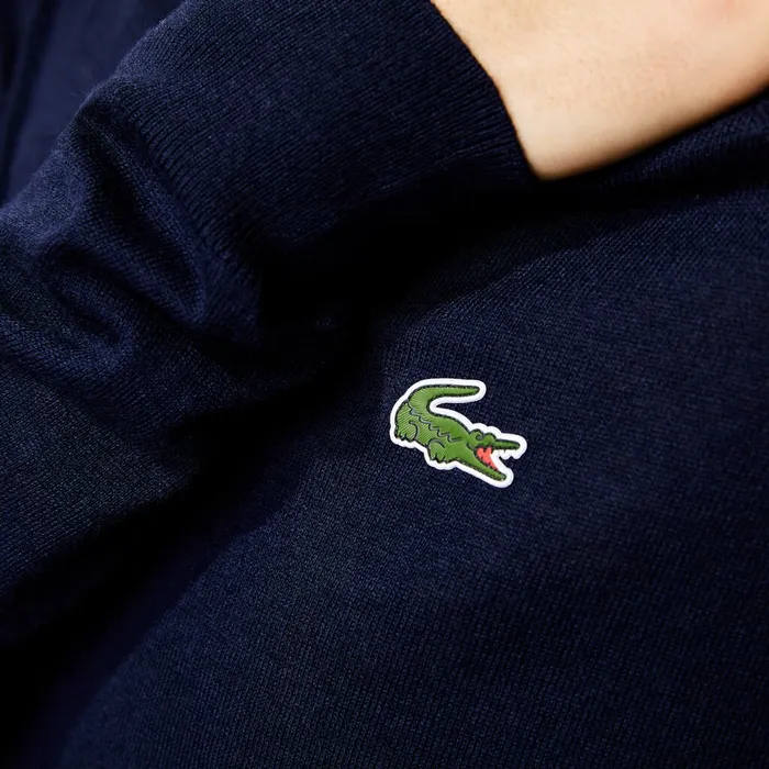 SPORT BreathableKnit Golf Sweater Navy Blue Mens Lacoste Sweaters Popular