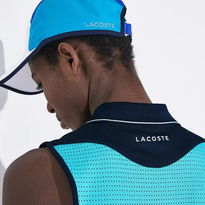 SPORT Breathable Piqu Tennis Polo Navy BlueBlueTurquoiseWhite Womens Lacoste Polos For Sale