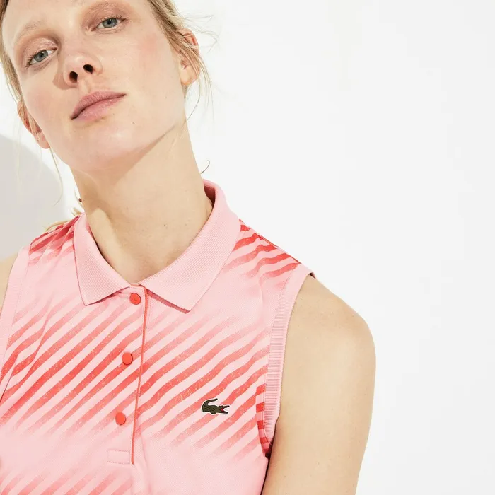 SPORT Breathable Piqu Tennis Polo PinkRedRed Womens Lacoste Polos Cheap On Sale