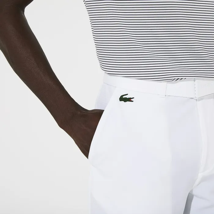 SPORT Breathable Stretch Golf Bermudas White Mens Lacoste Pants and Shorts Store