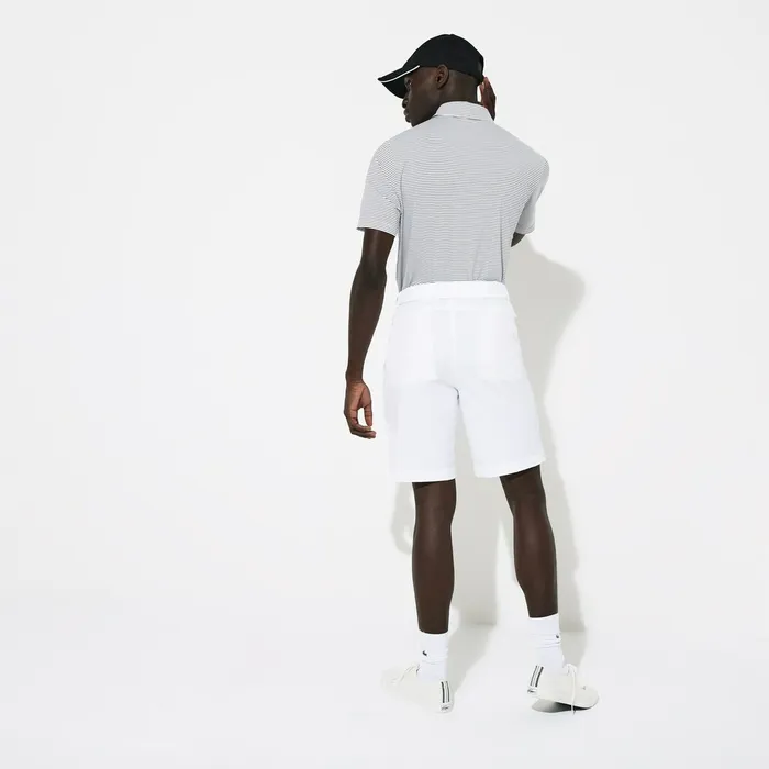 SPORT Breathable Stretch Golf Bermudas White Mens Lacoste Pants and Shorts Store