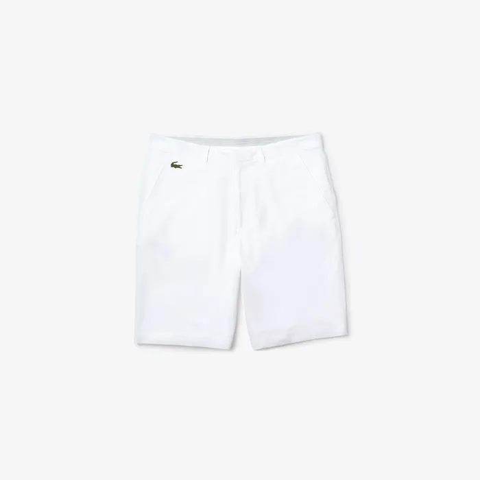 SPORT Breathable Stretch Golf Bermudas White Mens Lacoste Pants and Shorts Store