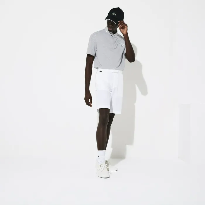 SPORT Breathable Stretch Golf Bermudas White Mens Lacoste Pants and Shorts Store