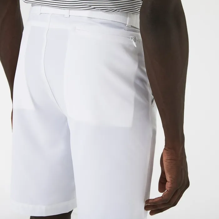 SPORT Breathable Stretch Golf Bermudas White Mens Lacoste Pants and Shorts Store