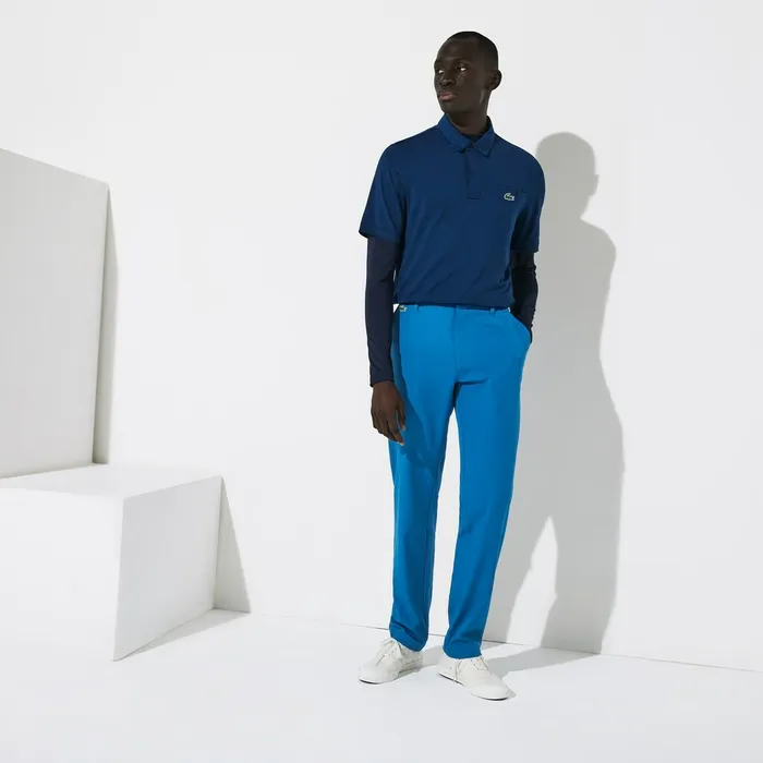 SPORT Breathable Stretch Golf Pants Blue Mens Lacoste Pants and Shorts Casaul