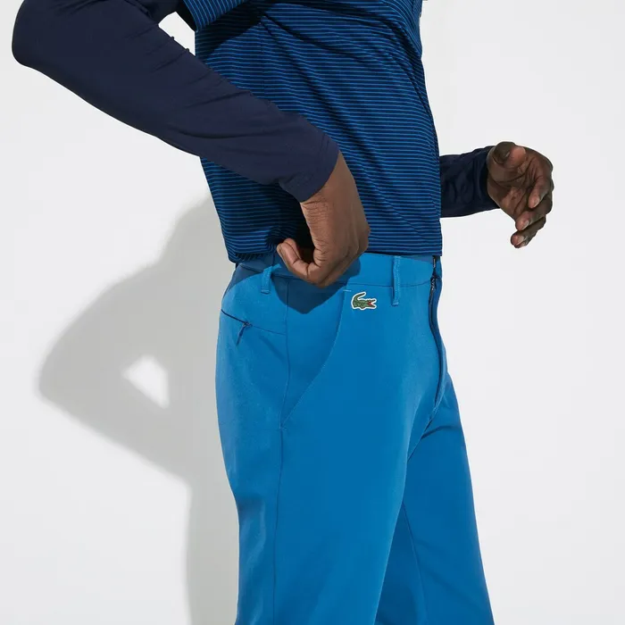 SPORT Breathable Stretch Golf Pants Blue Mens Lacoste Pants and Shorts Casaul