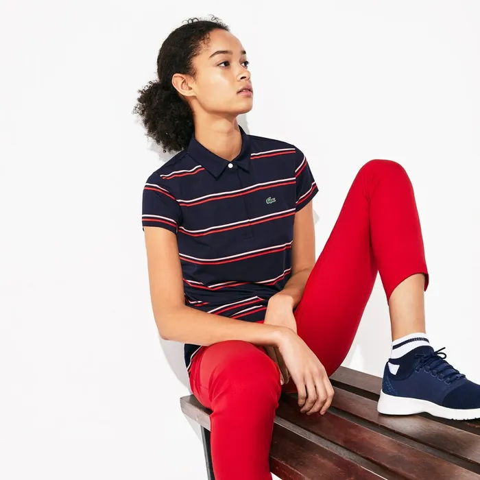 SPORT Breathable Stretch Jersey Golf Polo Navy BluePinkRed Womens Lacoste Polos USA SPORT Breathable Stretch Jersey Golf Polo Navy BluePinkRed Womens Lacoste Polos USA