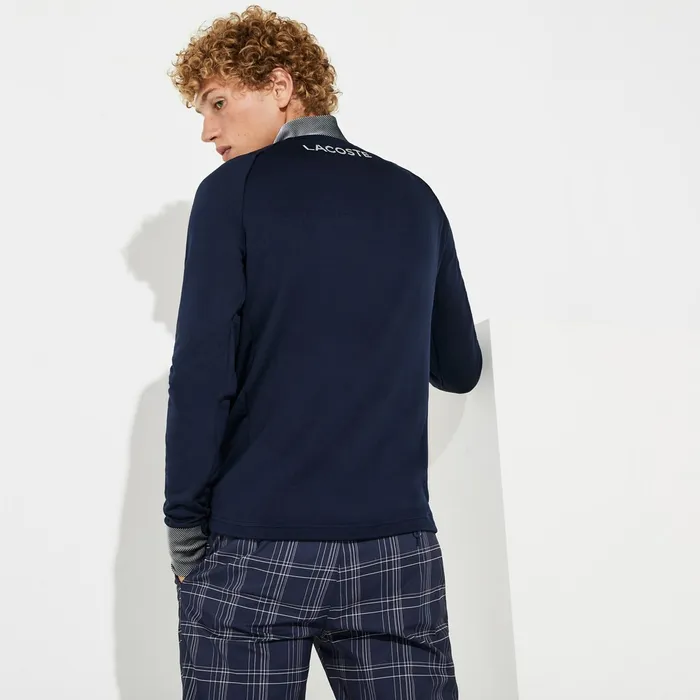 SPORT Breathable UV Protection Golf Sweatshirt Navy BlueWhiteFlashy Yellow Mens Lacoste Sweatshirts For Sale Online