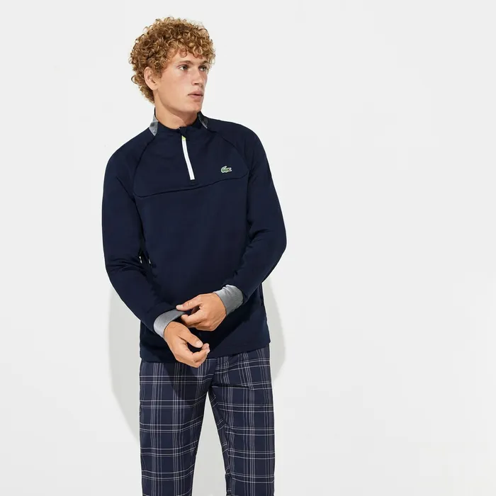 SPORT Breathable UV Protection Golf Sweatshirt Navy BlueWhiteFlashy Yellow Mens Lacoste Sweatshirts For Sale Online