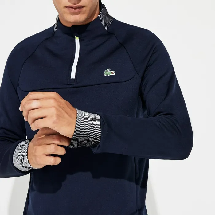 SPORT Breathable UV Protection Golf Sweatshirt Navy BlueWhiteFlashy Yellow Mens Lacoste Sweatshirts For Sale Online