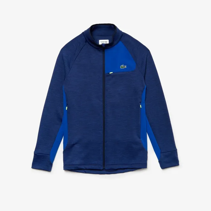 SPORT Breathable UV Protection Zip Sweatshirt Blue ChineBlueFlashy YellowNavy Blue Mens Lacoste Sweatshirts Cheap On Sale