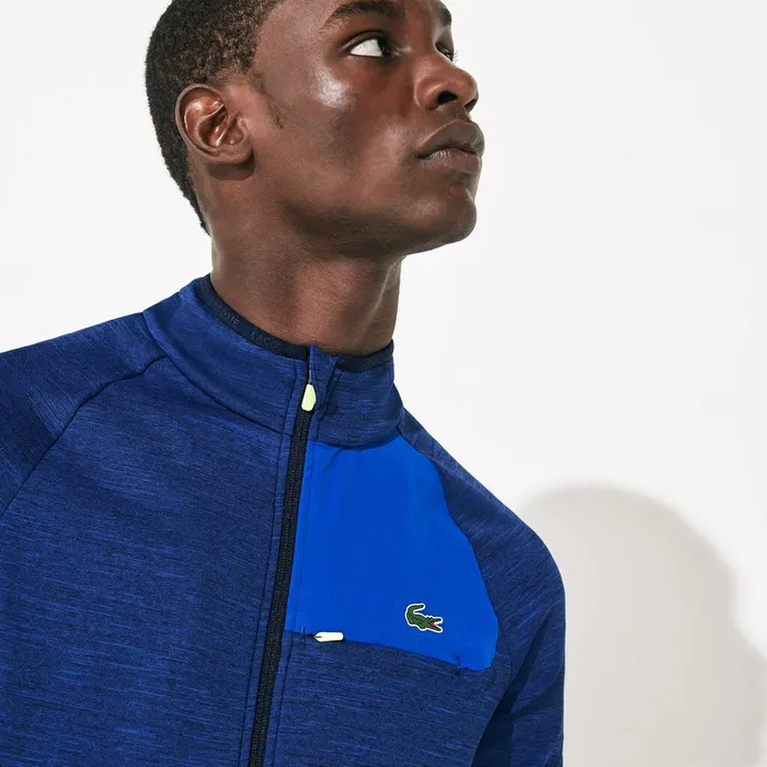 SPORT Breathable UV Protection Zip Sweatshirt Blue ChineBlueFlashy YellowNavy Blue Mens Lacoste Sweatshirts Cheap On Sale
